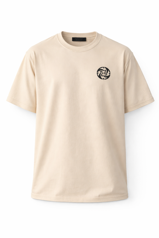 Beige Oversized T-Shirt for Men – 230 GSM Cotton Drop Shoulder | UB Essential Tee